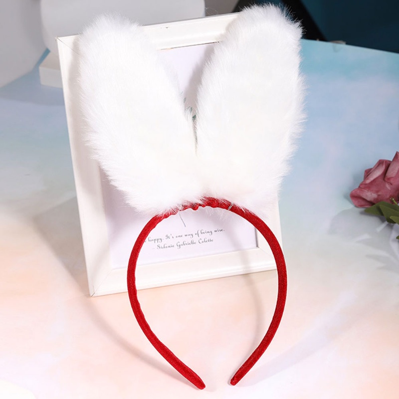 Băng Đô Cài Tóc Hình Tai Thỏ Bằng Lông Nhung Dễ Thương Xinh Xắn