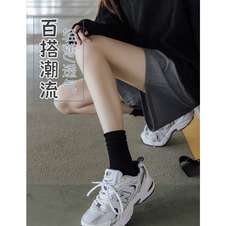 Tất Nhung Mỏng Màu Đen Thời Trang Xuân Thu Cho Nữ