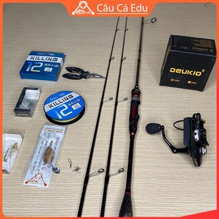 Cần Câu Siêu Khỏe Nhấc Tĩnh 5kg Tạ Sắt, Bộ Cần Câu 67 Cần Leader Ymerbor Máy Deukio Hs