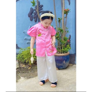 Bộ bà ba hoa sen bé gái