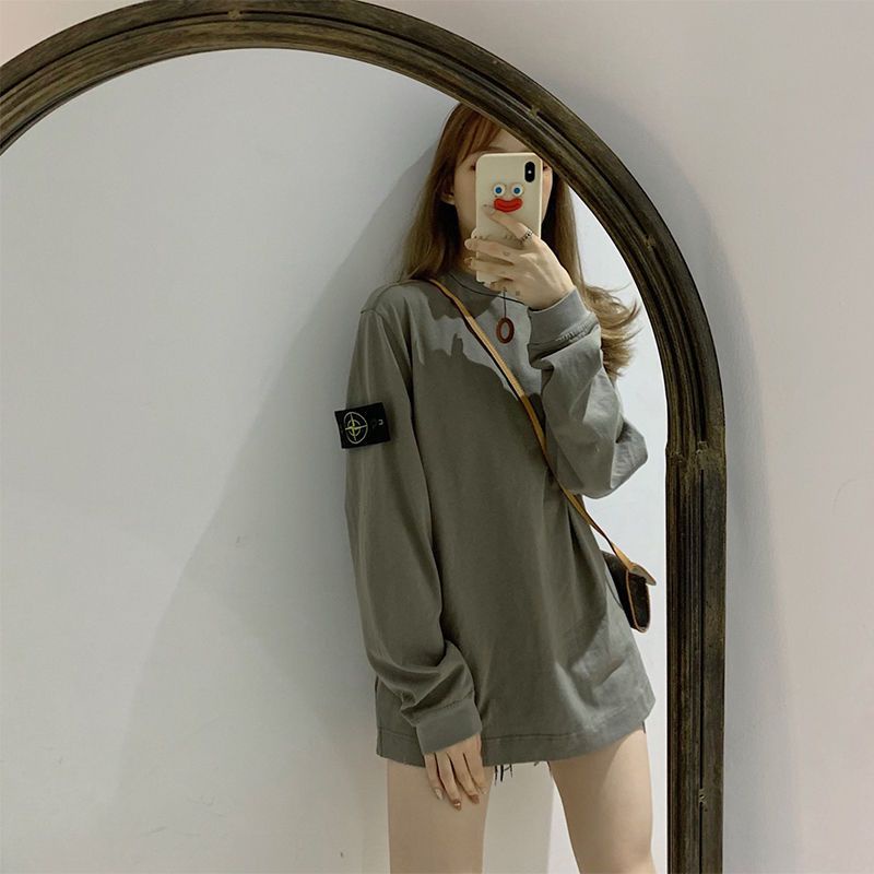 Áo Thun Cotton Cơ Bản Tay Dài 5 Màu Mẫu Hòn Đảo Đá Cơ Bản Unisex Bán Chạy