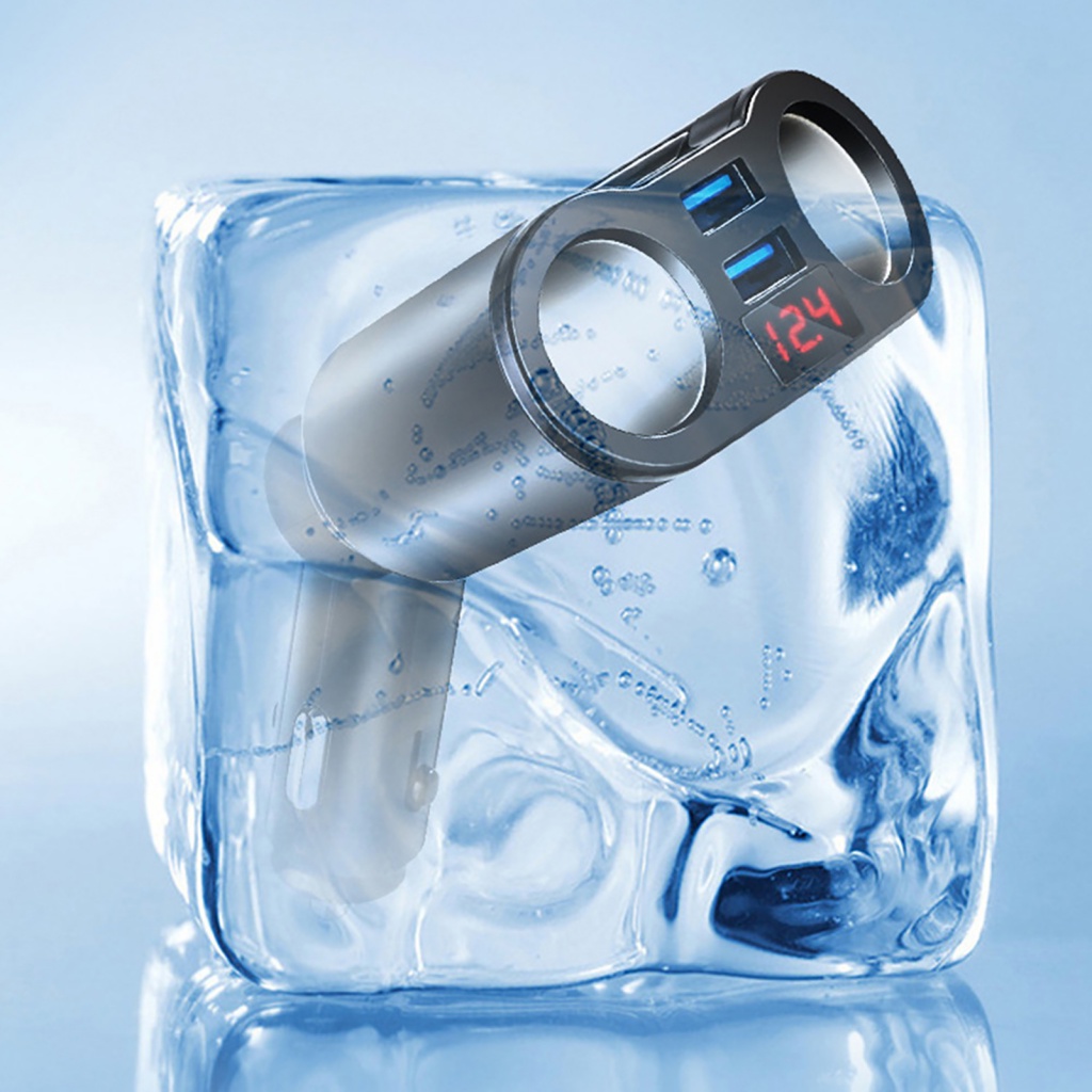 Tẩu Sạc USB ABS Có Màn Hình Kỹ Thuật Số Hình Hoa Hướng Dương Bảo Vệ An Toàn Cho Xe Hơi