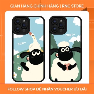 Ốp lưng Iphone 6S/6 Plus/7G/8G/X/Xs/11/12/....dẻo cạnh vuông Pro Camera hình Cừu xanh
