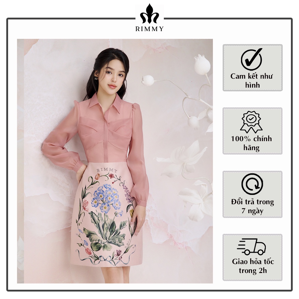 Đầm thiết kế hoạ tiết cổ sơ mi nổi bật tinh tế Calio Dress [RIMMY]