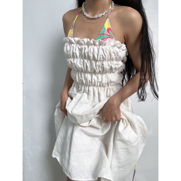 Đầm xinh đi biển chất Linen dày Cielo
