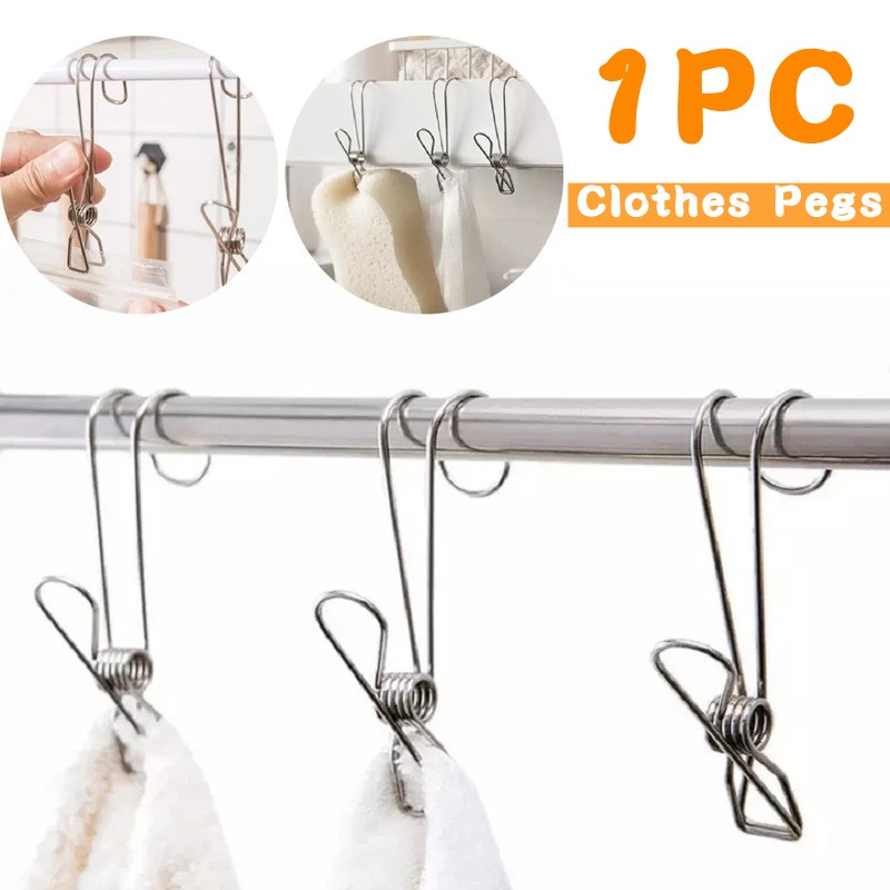 Giá Đỡ Kẹp Phơi Khăn / Vớ Bằng Thép Không Gỉ Tiện Dụng