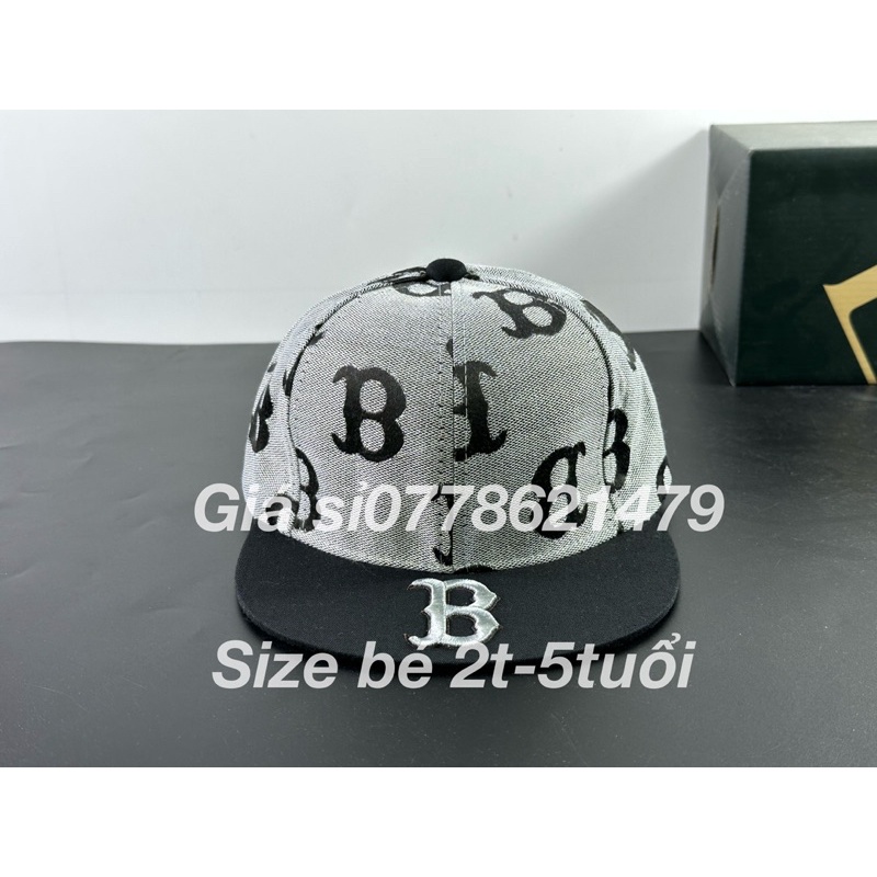 Mũ/nón hiphop trẻ em cho bé 2 - 5tuổi chất vải nhập dệt chữ thêu mỏ chữ B dể thương