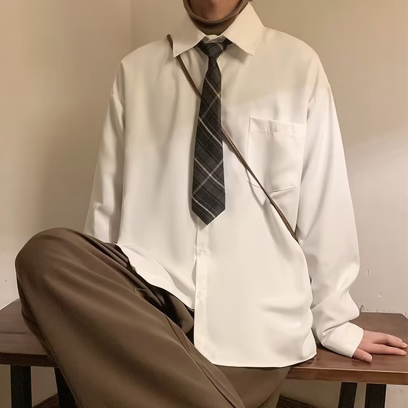 Áo Sơ Mi Dáng Rộng Thời Trang Vintage Cá Tính Cho Nam Nữ sơ mi trắng nữ áo nam đẹp áo sơ mi nam form rộng hàn quốc