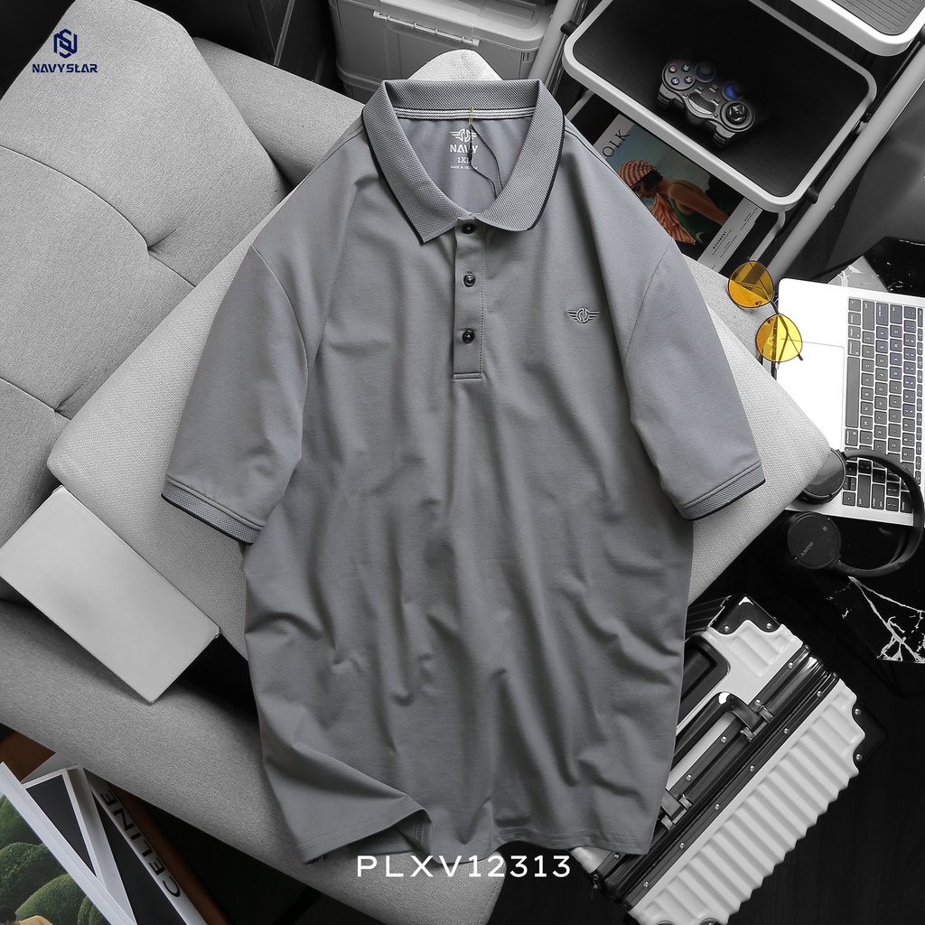 BIGSIZE NAM 80-140KG ÁO POLO VIỀN THÊU LOGO PL014 2BIG NAVY STAR
