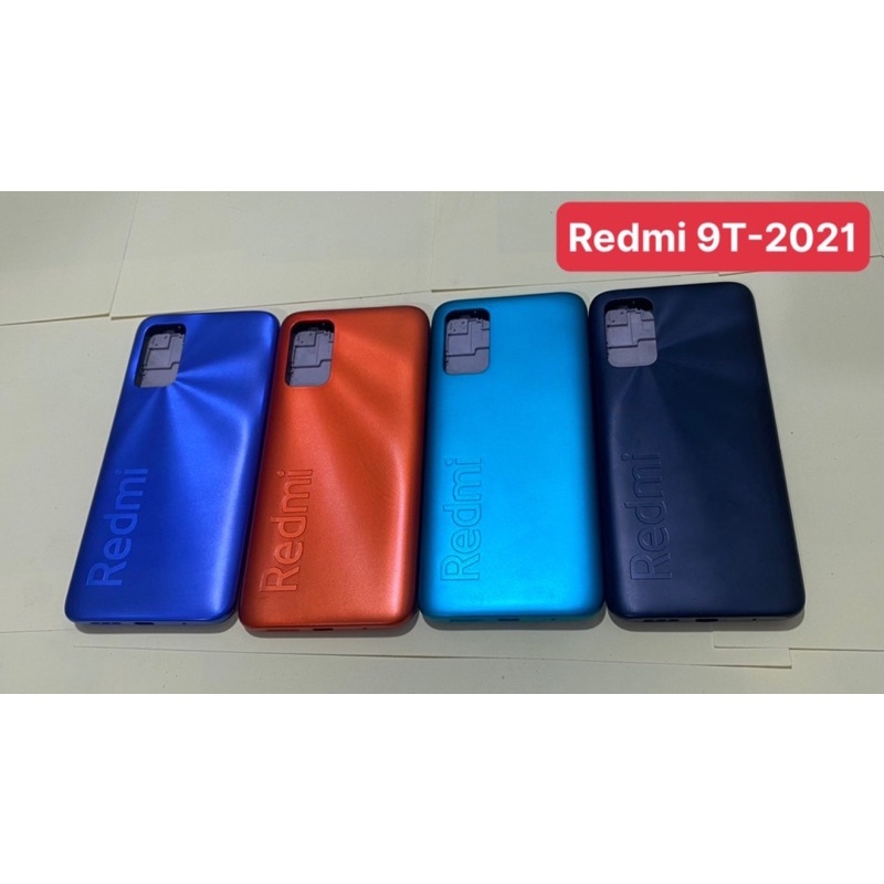 .Vỏ thay thế điện thoại Redmi 9T-2021 có luôn kính camera sau , khay sim