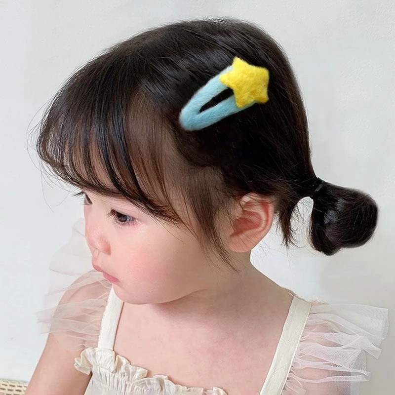Kẹp Tóc Ngôi Sao Bằng Lông Nhung Dễ Thương Xinh Xắn Dành Cho Bé Gái
