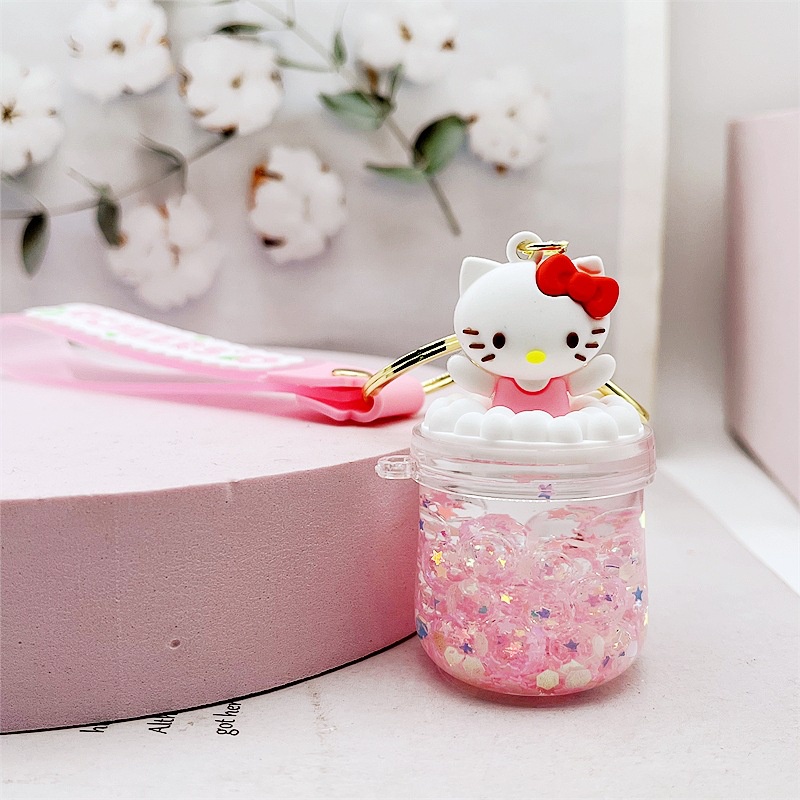 Móc Chìa Khóa Hình Bình Đựng Dầu Gội Nổi Trên Mặt Nước Bằng Acrylic Kiểu Hoạt Hình Dễ Thương