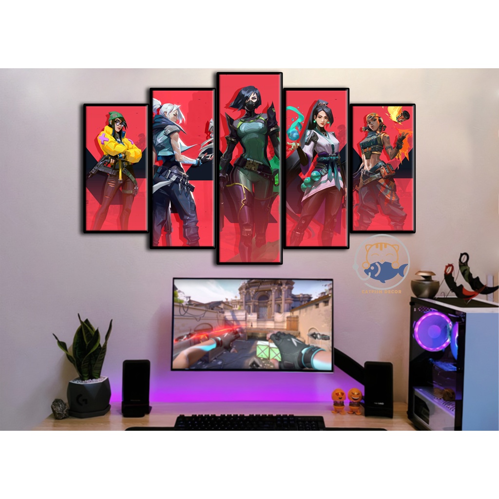 Tranh Dán Tường Gaming - Valorant - Jett - Reyna - Chamber - Yoru
