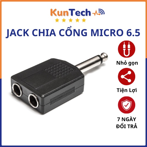 Jack chia cổng micro 6.5 DIBESMART chia từ 1 cổng ra 2 cổng - Phụ Kiện KunTech