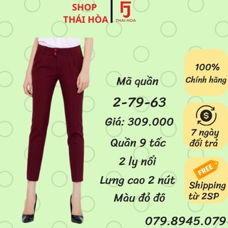 Quần tây 9 tấc Thái Hòa 2 ly nổi màu đỏ đô 2-79-63