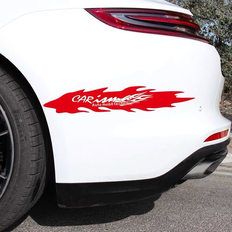 Miếng Dán Che Phủ Vết Trầy Xước Họa Tiết Ngọn Lửa Cá Tính Trang Trí Thân Xe Hơi