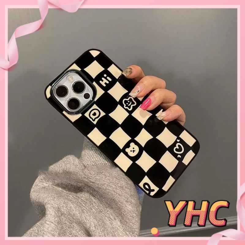 Ốp lưng phone Mô hình gấu vuông đen trắng cao cấp iPhone 6 / 6S / 6splus / se / 7 / 7plus / 8 / 8plus / X / xs / xsmax / 11 / 12 / 13 / 14 / Plus / pro / pro-505