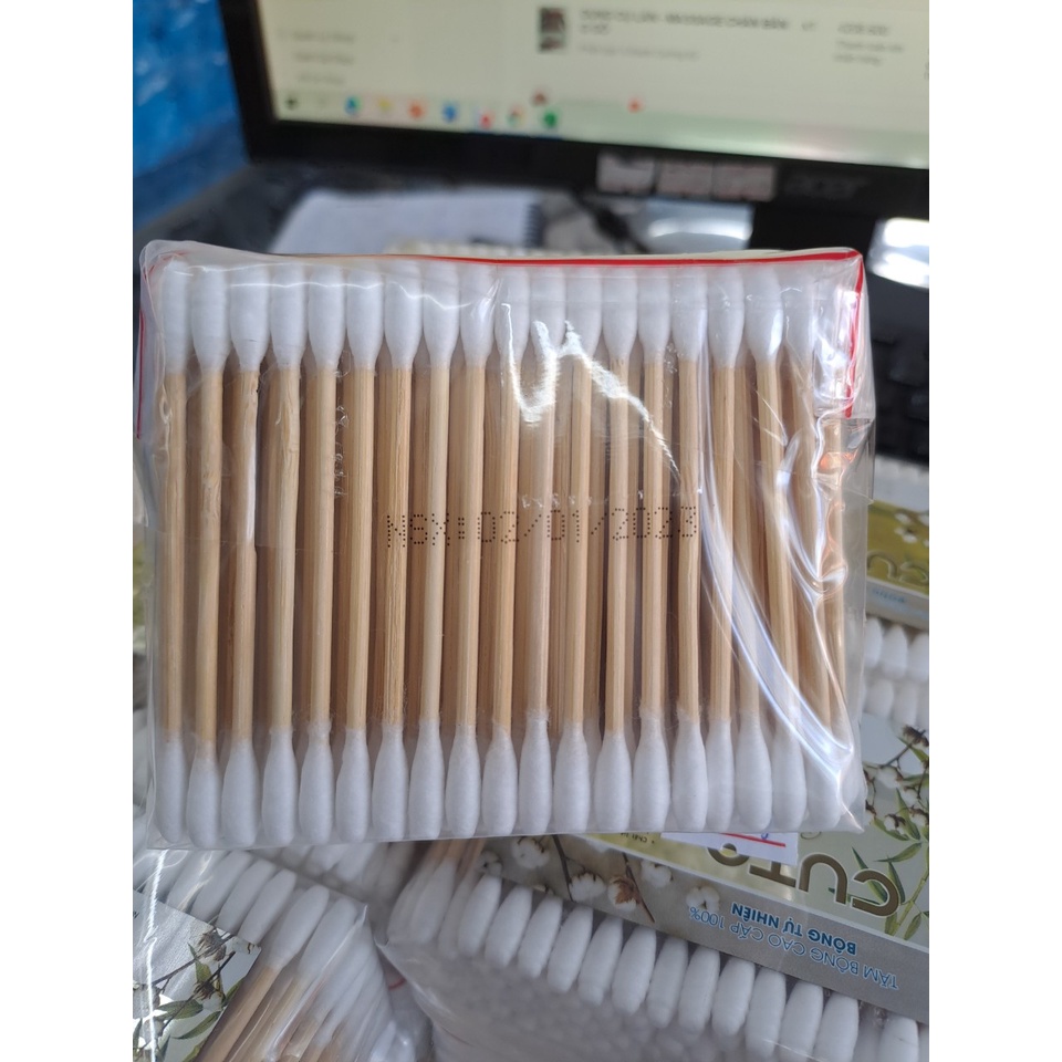 TĂM BÔNG THÂN GỖ CAO CẤP CUTE. BỊCH 200 CÂY