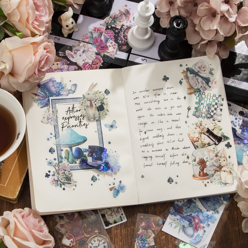 Bộ 2 Tấm Hình Dán Chủ Đề Phim Hoạt Hình Alice In Wonderland Cho Người Lớn Và Trẻ Em DIY