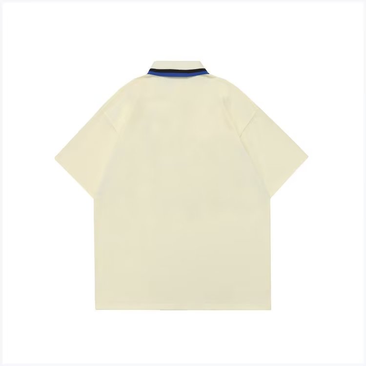 Áo polo Ngắn Tay Phối Màu Tương Phản Phong Cách Retro Mỹ Thời Trang Cho Nam