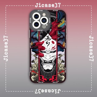 Ốp lưng iphone samsung xiaomi oppo cạnh vuông Jicase JMcase Mặt Nạ Oni Quỷ Dạ Xoa Collage Nhật Bản