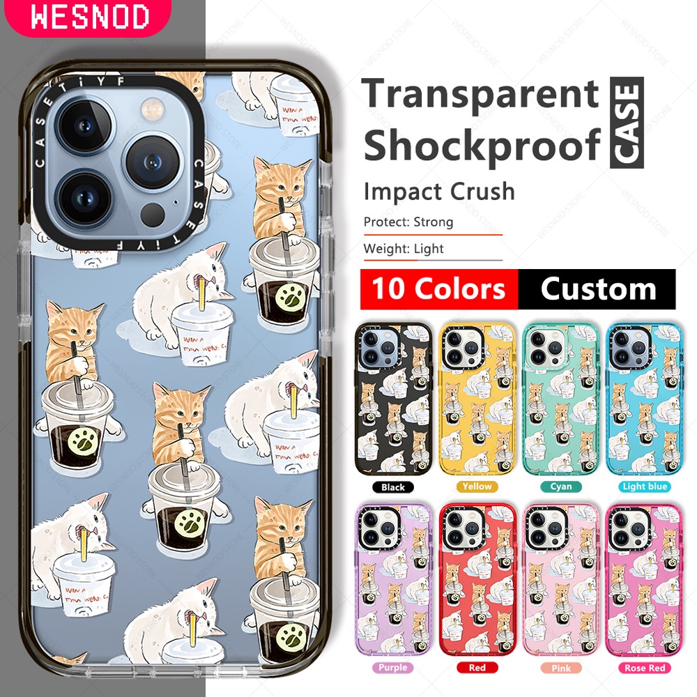 chống sốc suốt Thời Trang đẹp Ốp Điện Thoại Hình Mèo Và Cola Cho Iphone 15 14 12 11 13 Pro Max X Xr Xs 7 8 Plus gấu dẻo Mềm Silicon chống va Siêu Mỏng thương hiệu điện thoại ốp chống bẩn trong nắp