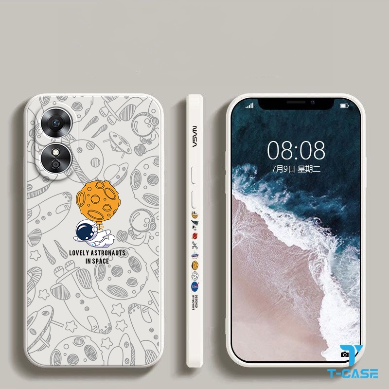 Ốp Điện Thoại Cho OPPO Reno 8T 5G Reno 8 4G Reno 8 5G Reno 7 4G Reno7 5G Reno 8Pro 5G Reno 7Pro 5G Reno 6 5G Reno 6Z 5G Reno 5 Reno 4 A94 A93 A91 Reno 2F Soft Astronaut Case 2A-TRK
