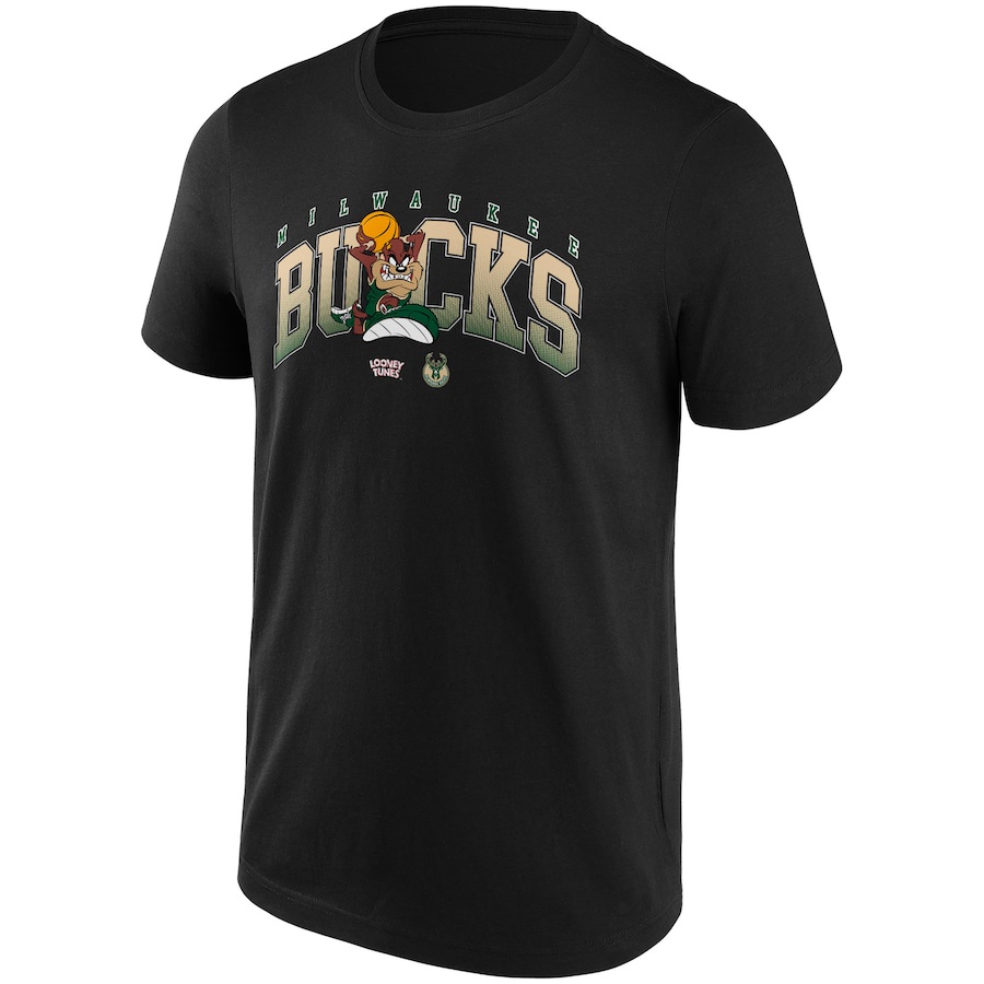 Áo Thun In Họa Tiết Milwaukee Bucks Looney Tunes Taz Thời Trang Cho Nam