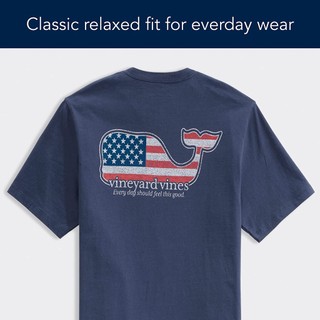 Áo thun bỏ túi cá voi Vineyard Vines Mens Americana