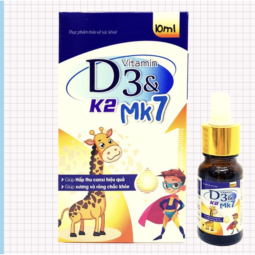 Vitamin D3 &amp; K2 MK7 - Hỗ trợ trẻ em biếng ăn, còi xương
