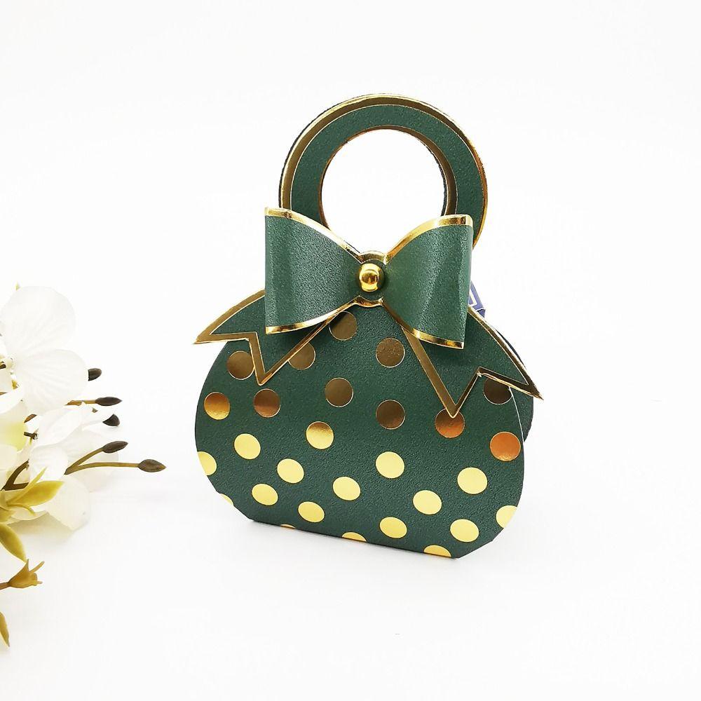 Hộp Đựng Kẹo Cưới Cao Cấp Đính Nơ Xinh Xắn