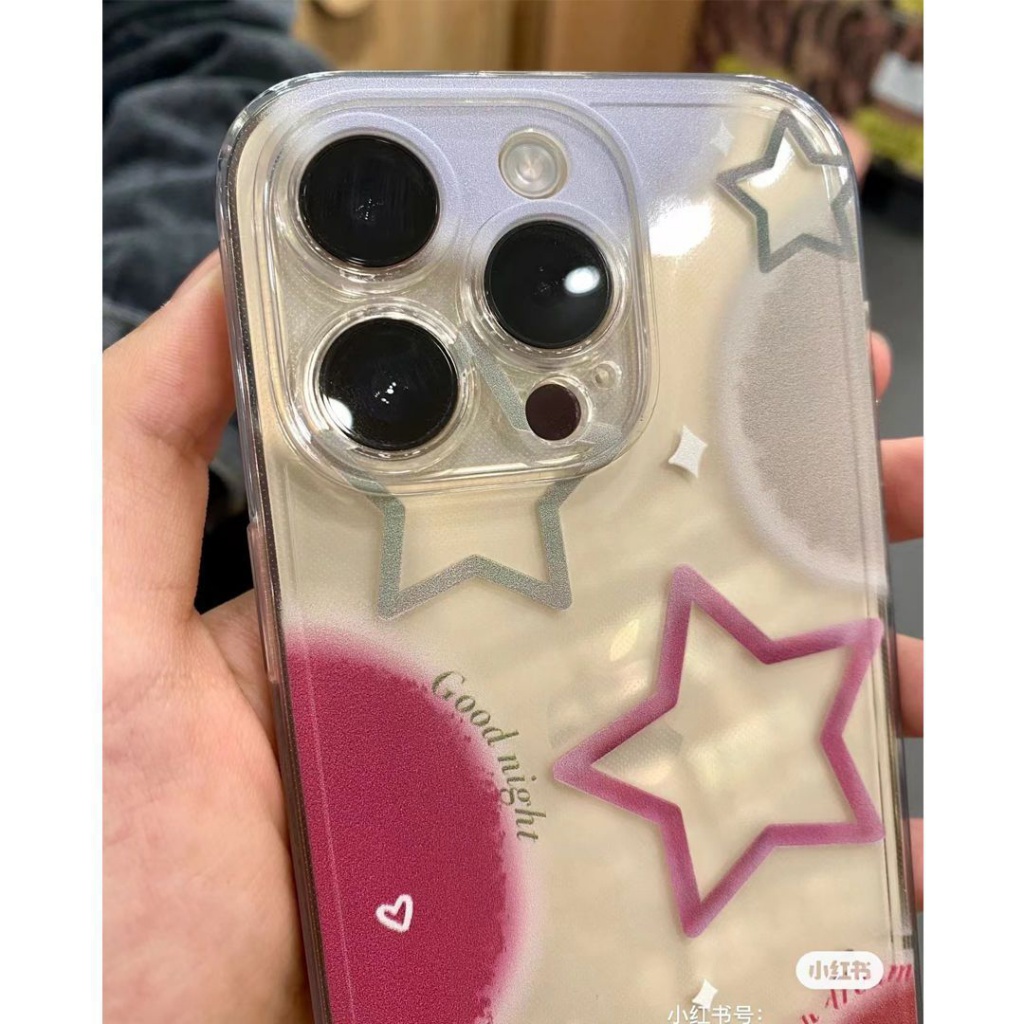 ✅Ốp Điện Thoại Mềm Màu Trong Suốt Hình Ngôi Sao Cho iPhone 14 13promax 12 11pro xr xs 7 8plus