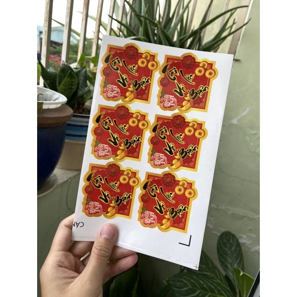 Tem nhãn trang trí Phúc Lộc - Tài Lộc mừng năm mới - Happy New Year Sticker - Tem cán màng @gocdoquyen