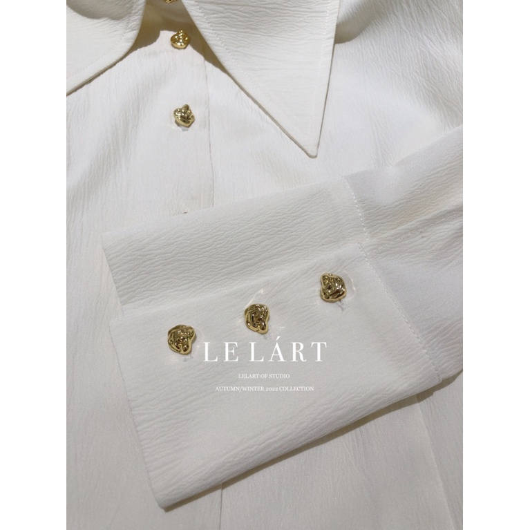 Mùa Xuân Thu Thiết Kế Ban Đầu Phong Cách Pháp Cổ Mũi Nhọn Sang Trọng Màu Trơn Đơn Ngắn Tay Dài Phong Cách Phương Tây Áo Sơ Mi Nữ