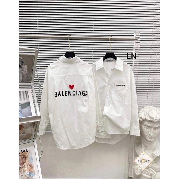 Áo sơ mi Bale tim đỏ in 2 mặt TH6