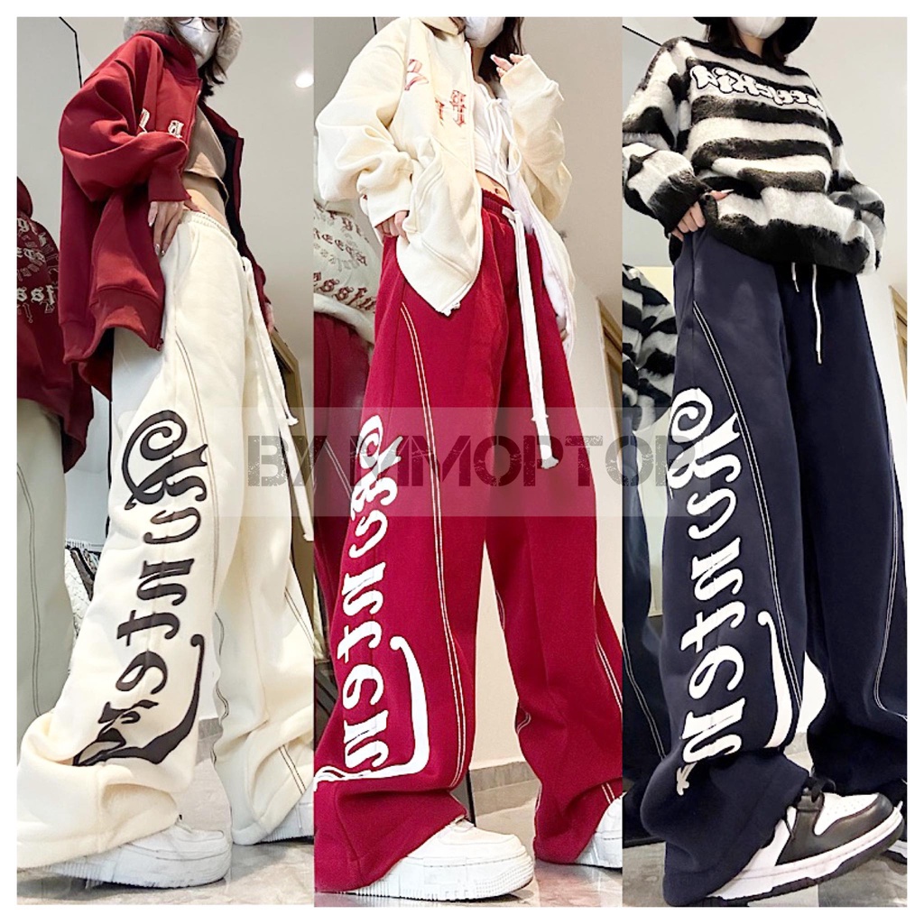 Quần Jogger Quần Dài Nam Nữ Mmoptop Bo Chun Kẻ Sọc Hàng Quảng Châu Siêu Đẹp (Ảnh thật ở cuối)