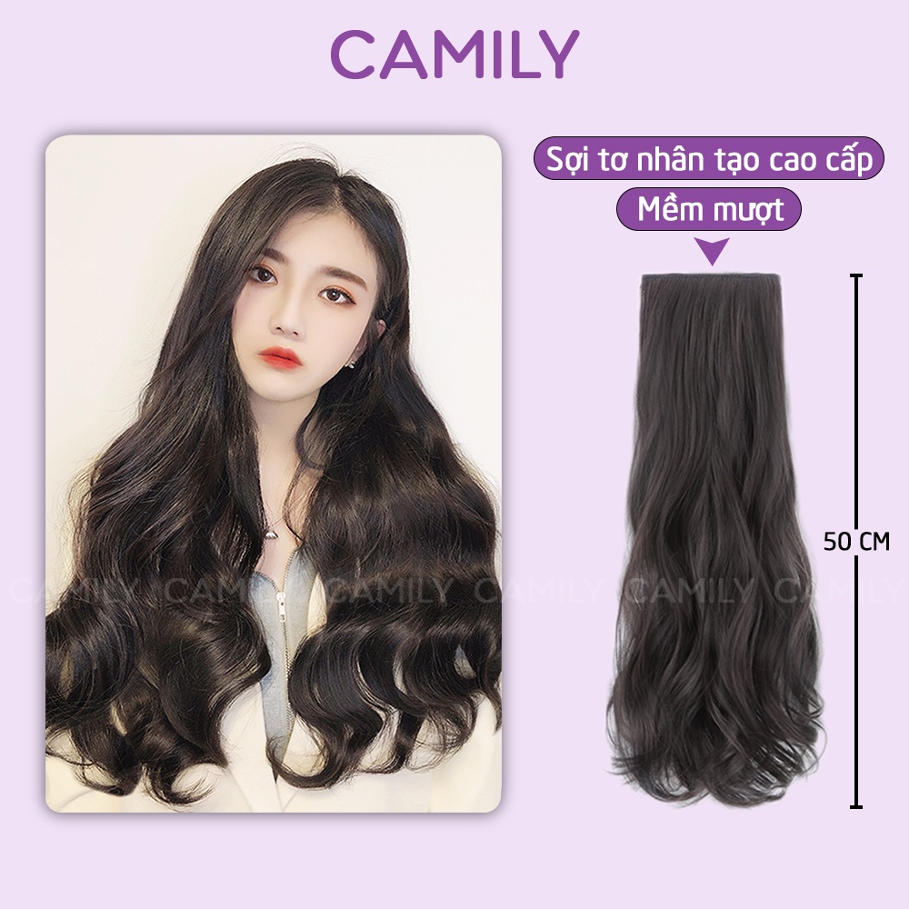 Tóc giả kẹp Camily 3 dải xoăn sóng cao cấp làm dày tóc CM01