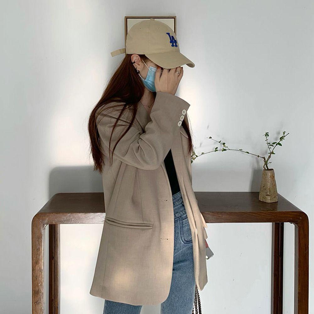 Mũ Lưỡi Trai Cotton Thêu Chữ Phong Cách Hàn Quốc Đơn Giản Dành Cho Nữ