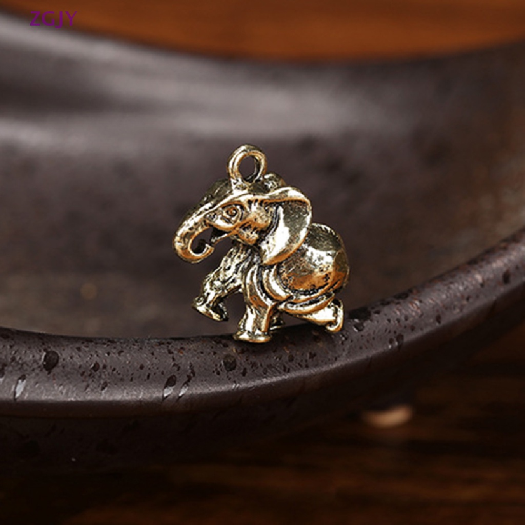 Móc Khóa Hình Voi Bằng Đồng Thau Phong Cách Retro Mới