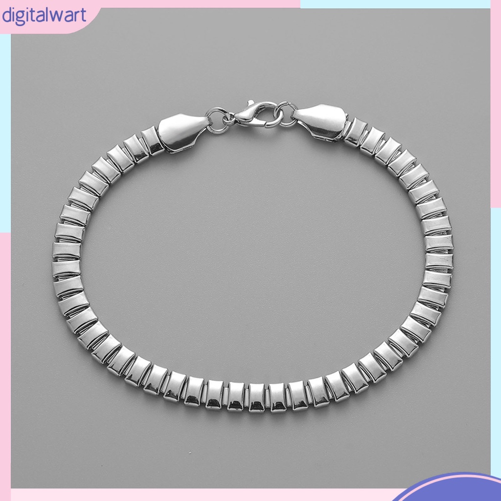 [DIWA] Vòng Tay Dạng Kẹp Tôm Hùm Không Gỉ Bề Mặt Mịn Hình Rắn Chống Rỉ Sét Màu Trơn Trang Sức Hàng Ngày Cho Nam