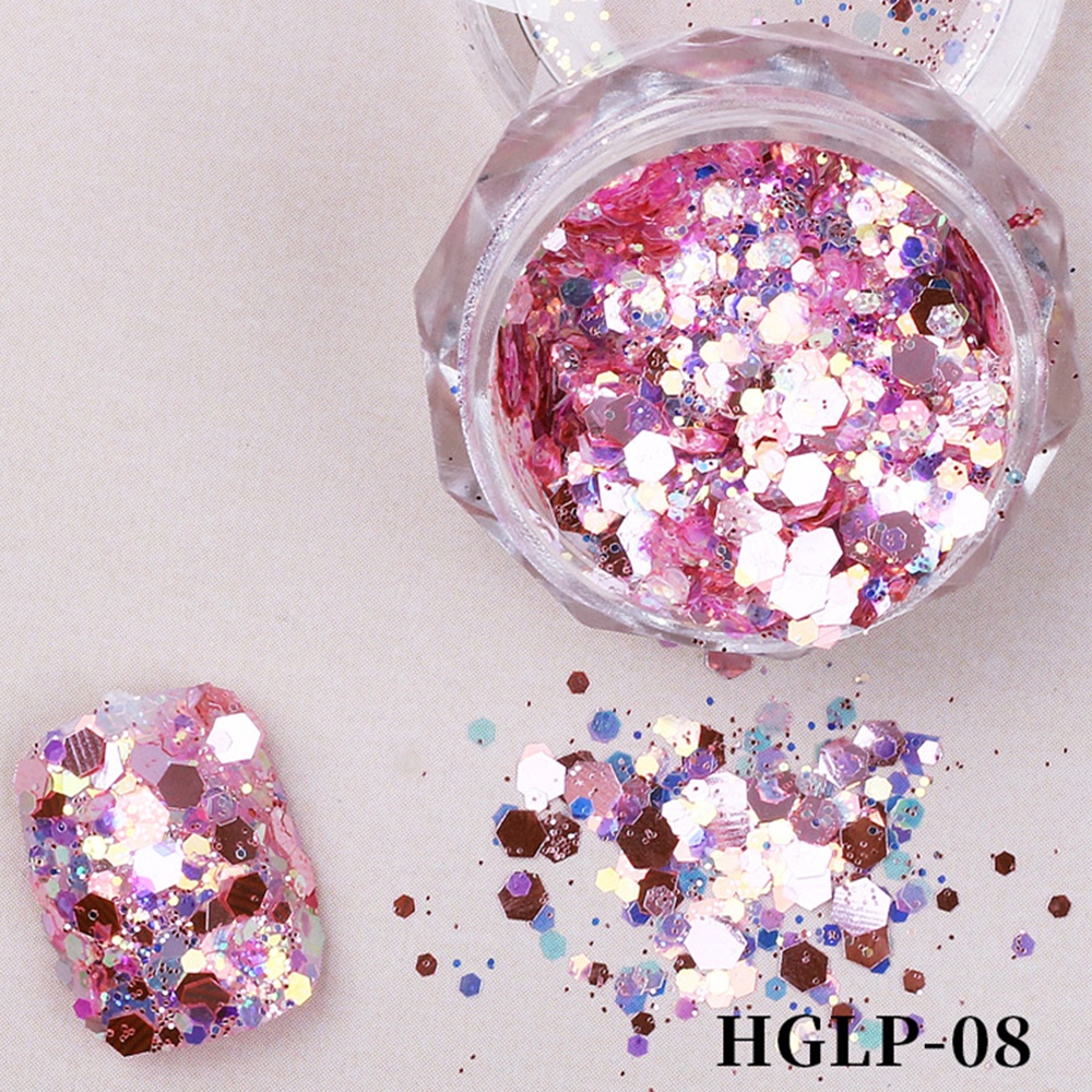 ♕1 Hộp 12 Mảnh Móng Tay Hình Tắc Kè Hoa Phong Cách Bột Sơn Gel Uv Pha Kim Sa Huỳnh Quang Lớn Không Đều Trang Trí Móng Tay Upbest