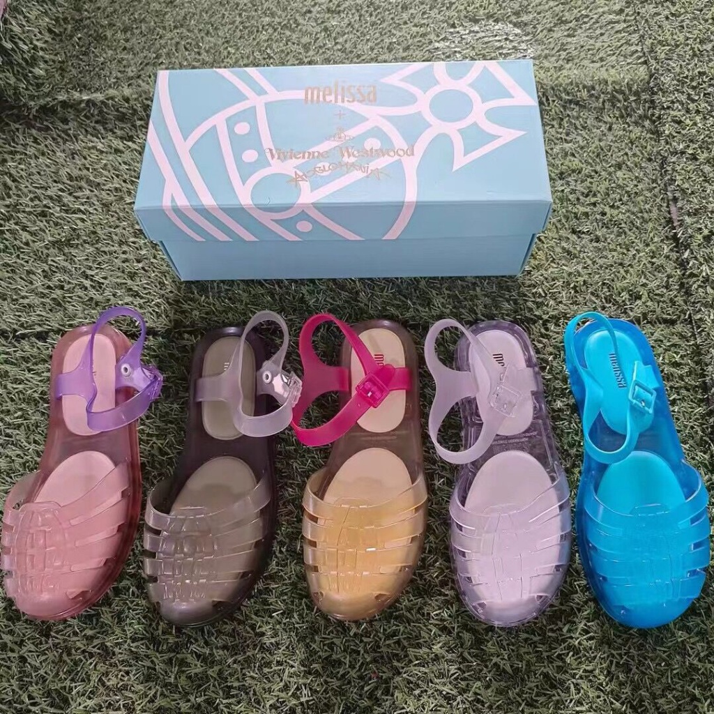 Giày Sandal Đế Mềm Khoét Lỗ Phối Màu Thời Trang Mùa Hè Melissa Hợp Thời Trang Cho Nữ