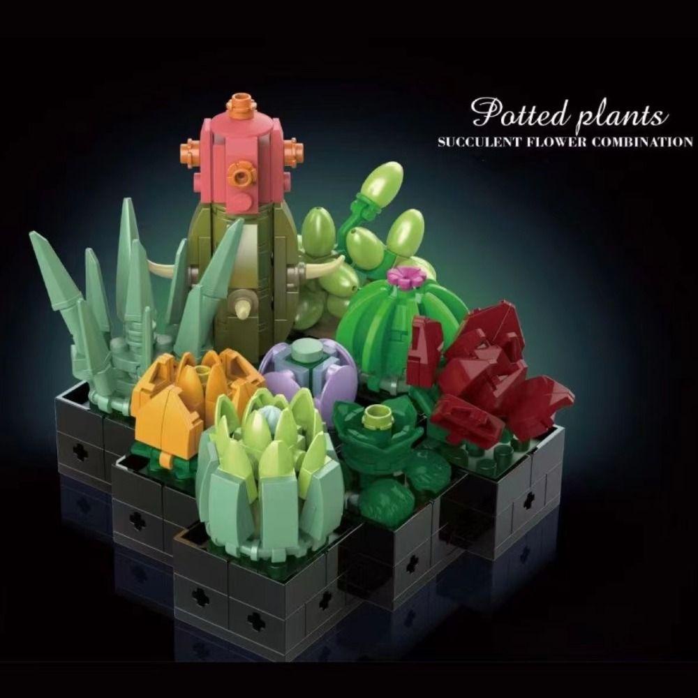 Aaron1 Đồ Chơi Lắp Ráp Mô Hình Chậu Hoa Bất Tử Mini Giáo Dục Cho Bé Gái