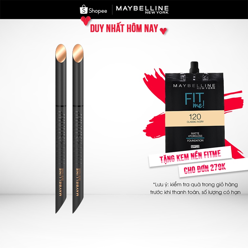 Bộ đôi bút kẻ mắt nước siêu sắc mảnh 36H không trôi Hyper Sharp Extreme Maybelline New York