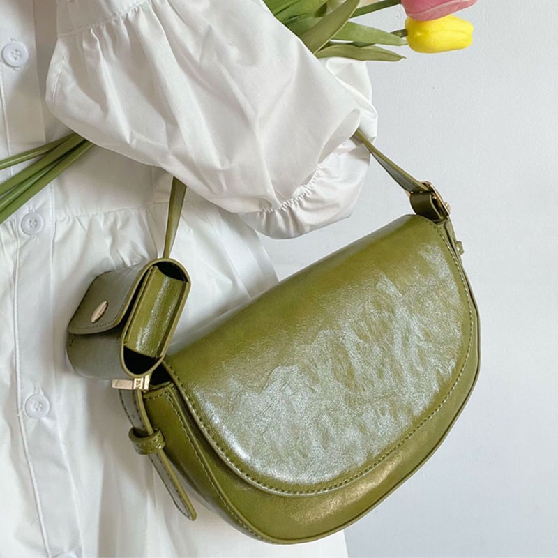 Mischa Túi Đeo Chéo Da PU Màu Trơn Phong Cách Đường Phố Đơn Giản Cho Nữ