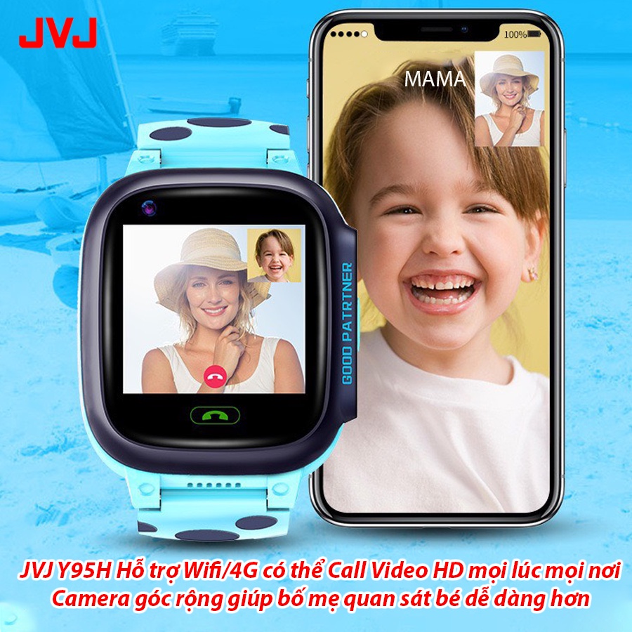 Đồng hồ thông minh trẻ em J95H JVJ nghe gọi 2 chiều, Định Vị GPS+Wifi, Gọi Video, Kết nối mạng 4G -Bảo Hành 12 Tháng