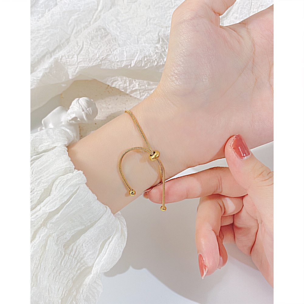 Vòng Tay Dây Rút Ba Chiều Hình Bướm Bằng Thép Không Gỉ Ánh Sáng Cao Thời Trang Sang Trọng