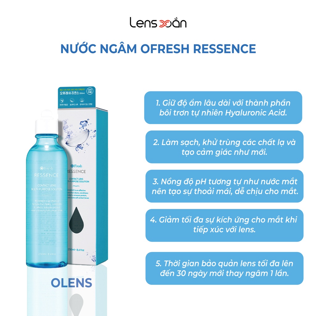 Ngâm lens và cấp ẩm LENS XOẮN dung dịch chăm sóc mắt áp tròng chính hãng OLENS OFRESH