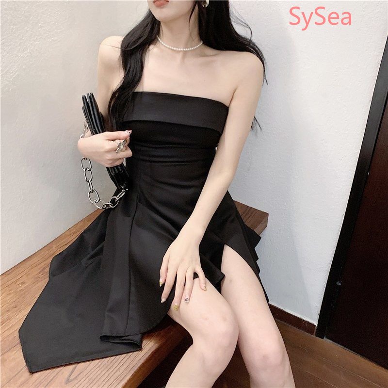 Plus Đầm Màu Trơn Thiết Kế Lệch Tà Quyến Rũ Thời Trang Hè Cho Nữ