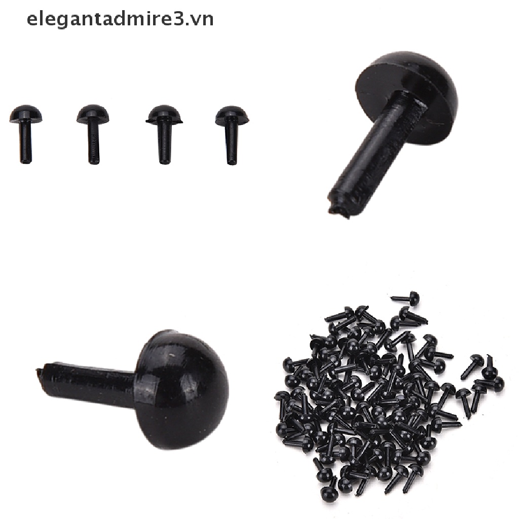 Bộ 100 Mắt Nhựa Màu Đen Kích Thước 4 Kích Cỡ Dùng Cho Búp Bê / Gấu / Búp Bê DIY